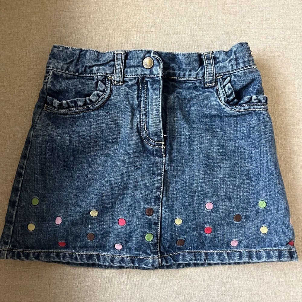 Denim Skirt with Colorful Accents